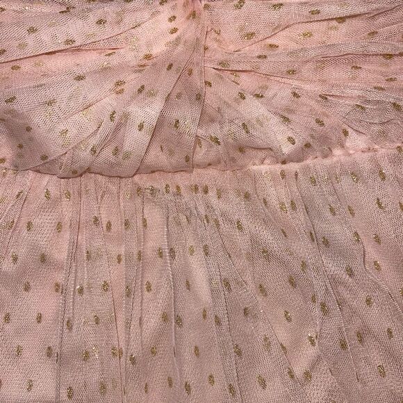 Lulus Destined for Dancing Pink Polka Dot Mesh Strapless Mini Tule Dress Size L - Picture 7 of 11